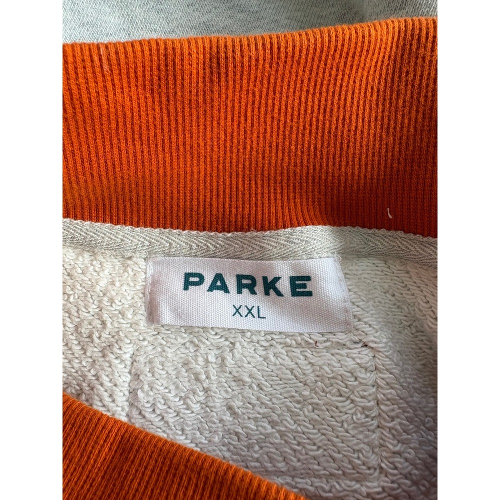 PARKE Two Tone Classic Mockneck Sweatshirt Heather Grey Amber L/XL - Picture 11 of 12
